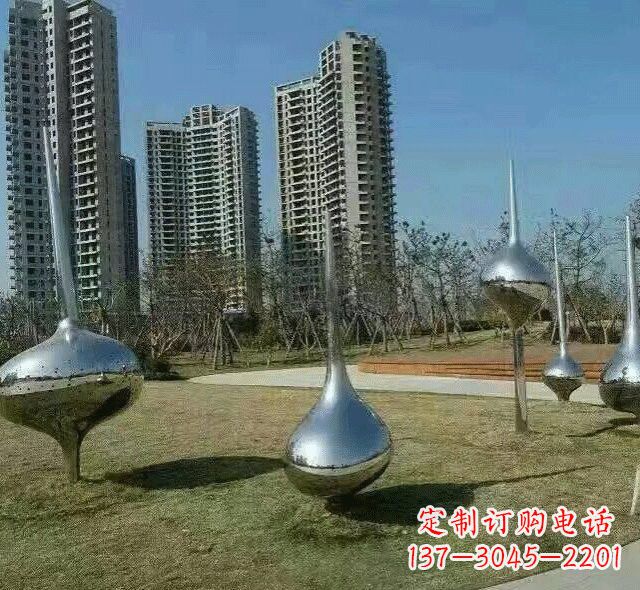 济南不锈钢陀螺雕塑精美装饰公园环境