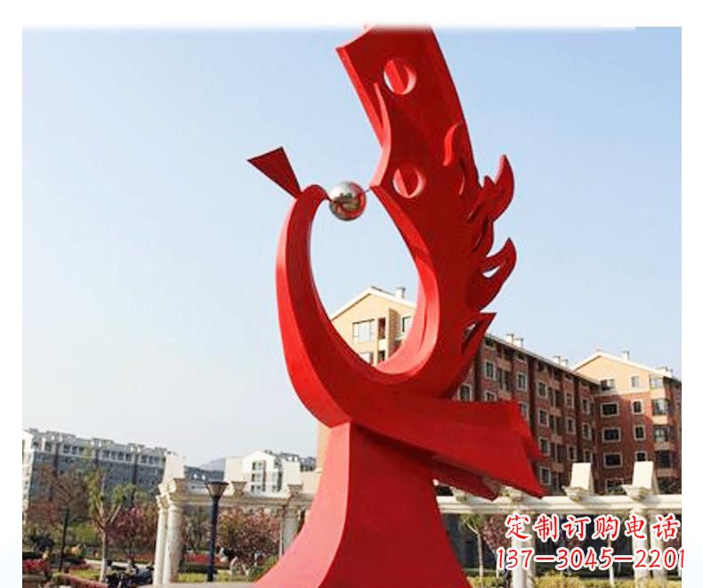 济南不锈钢凤凰雕塑——象征着新生
