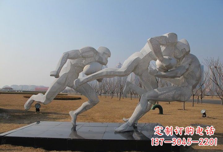 济南不锈钢橄榄球雕塑传承运动精神