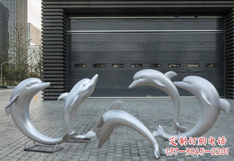 济南海豚的精灵——不锈钢公园海豚雕塑