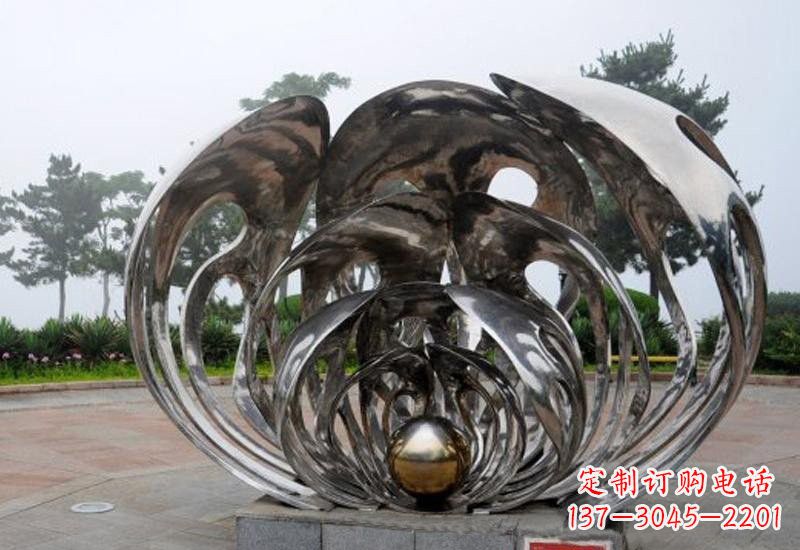 济南不锈钢贝壳雕塑海洋风情的精美礼赞