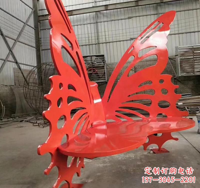 济南不锈钢蝴蝶座椅雕塑美丽的艺术作品