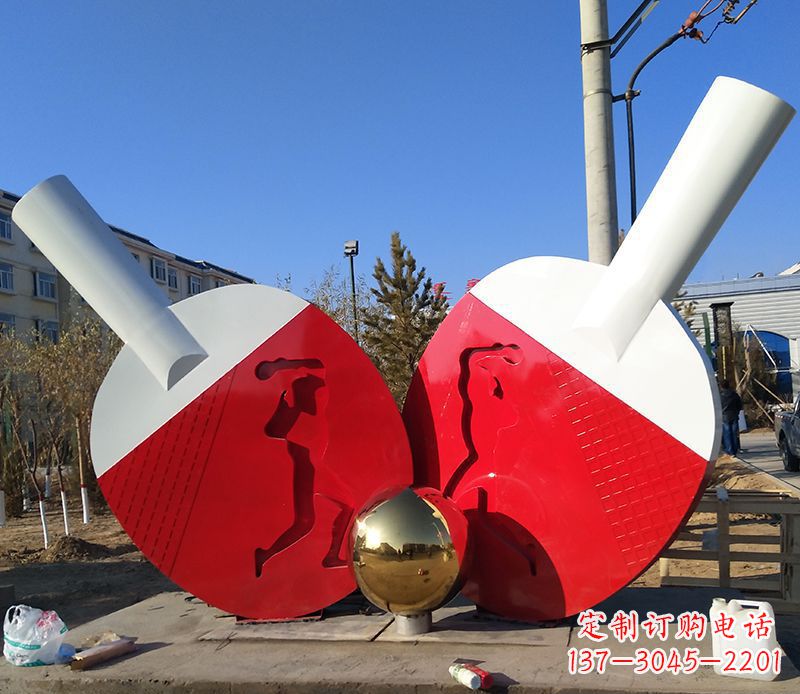 济南不锈钢乒乓球雕塑——精致的艺术作品