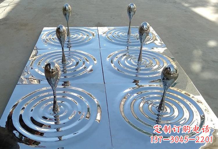 济南不锈钢水滴雕塑激发自然之美