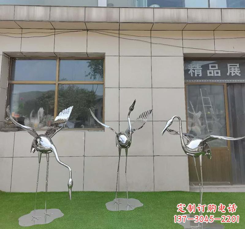 济南不锈钢仙鹤雕塑传承传统文化