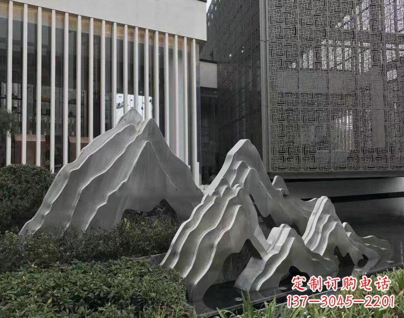 济南不锈钢公园小区精美的假山雕塑