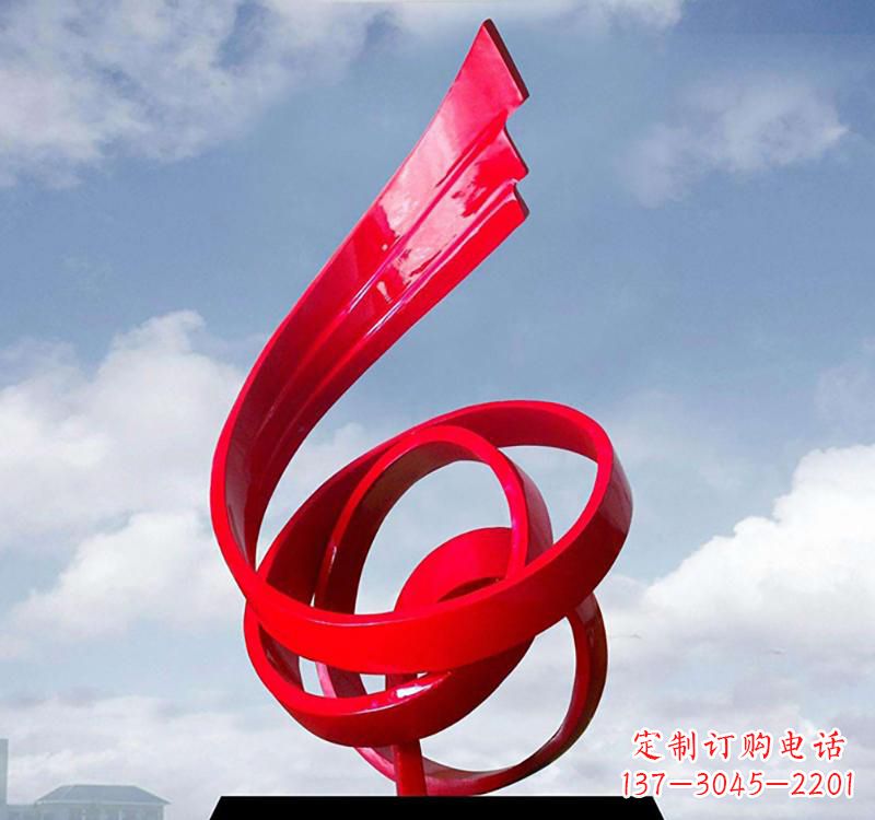 济南美丽的飘带雕塑——城市的精灵