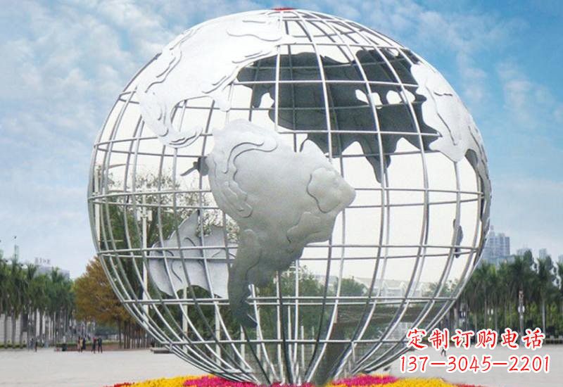 济南不锈钢地球雕塑象征着和平与友谊