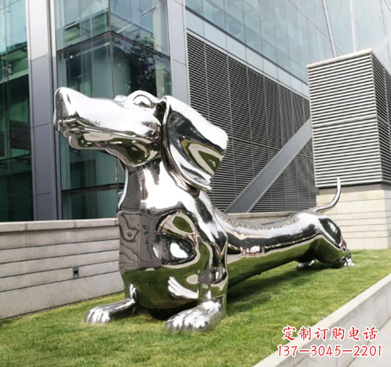 济南不锈钢动物雕塑——狗