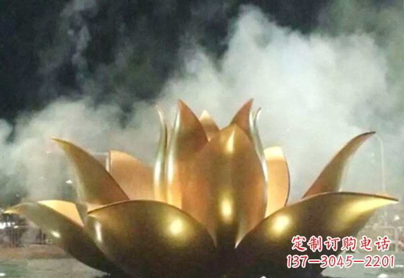 济南不锈钢莲花喷泉雕塑——让美景更加精彩