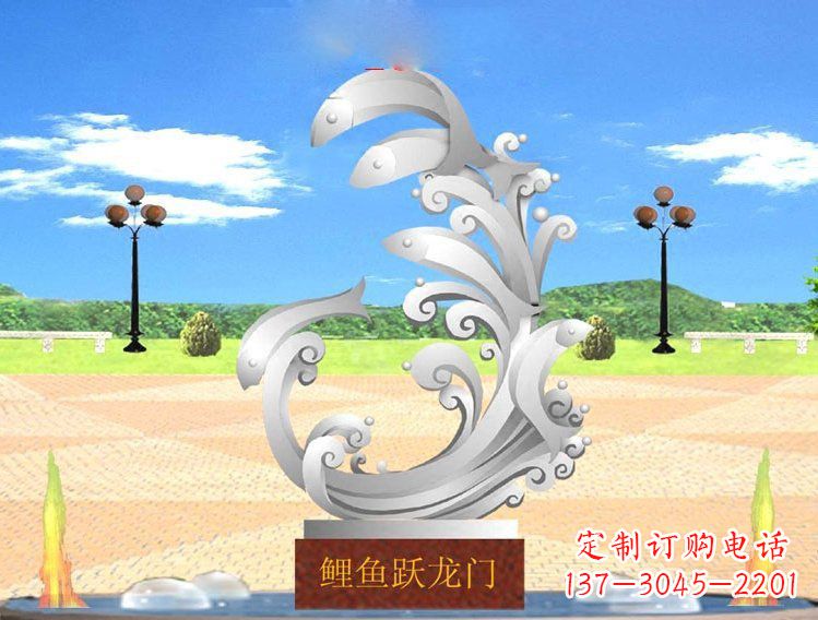 济南不锈钢广场上的龙雕塑