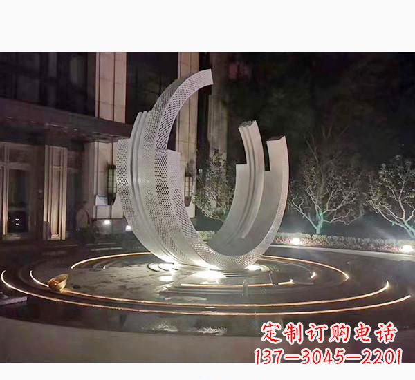 济南不锈钢广场喷泉雕塑精美的艺术珍品