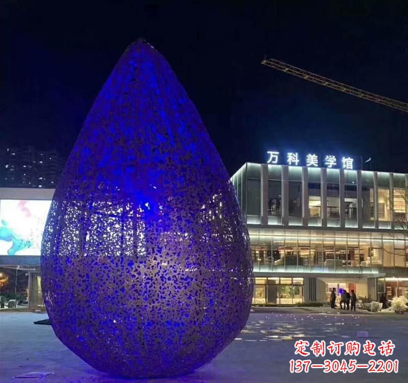 济南不锈钢水滴雕塑-自然之美