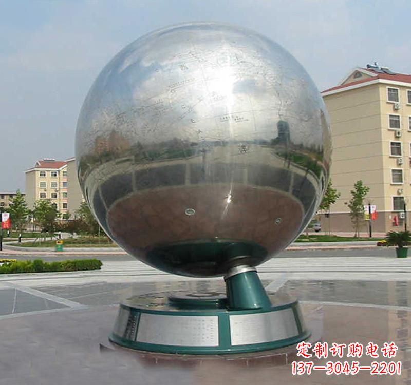 济南不锈钢地球雕塑现代艺术的精美结合
