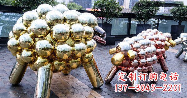 济南不锈钢动物雕塑肖恩的小羊