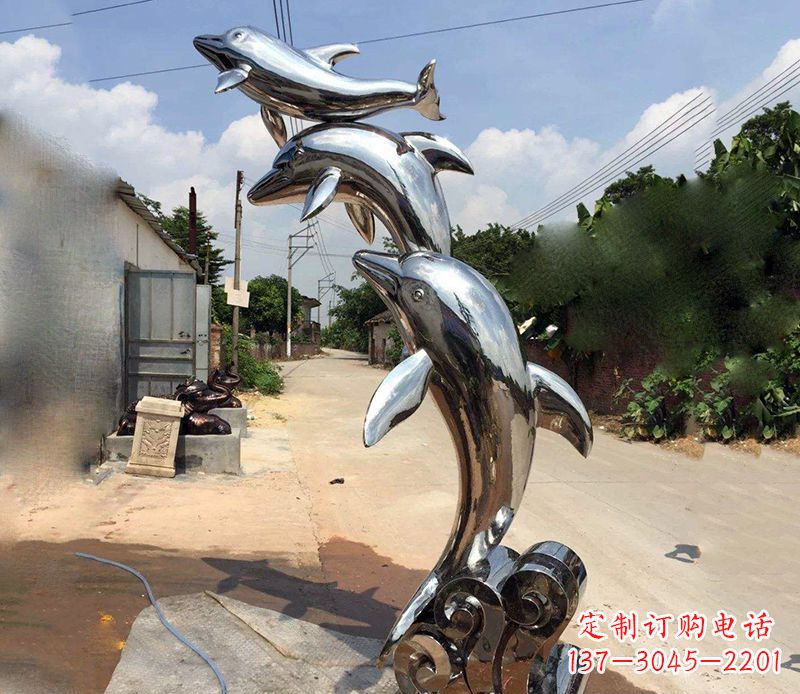 济南不锈钢海豚雕塑艺术的浪漫