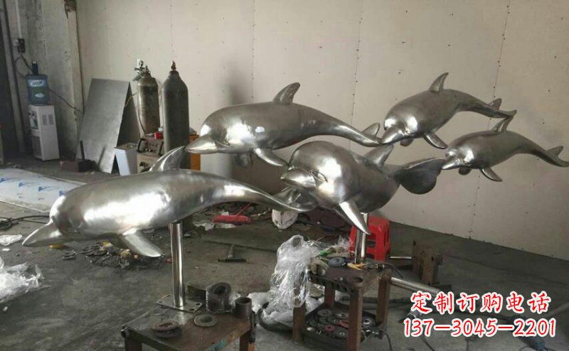 济南不锈钢海豚雕塑