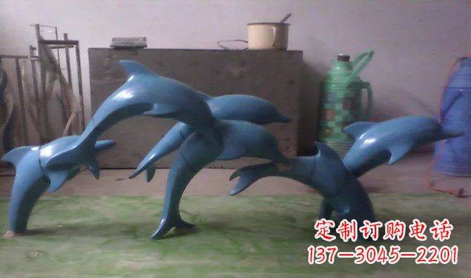 济南不锈钢海豚雕塑精致的艺术品