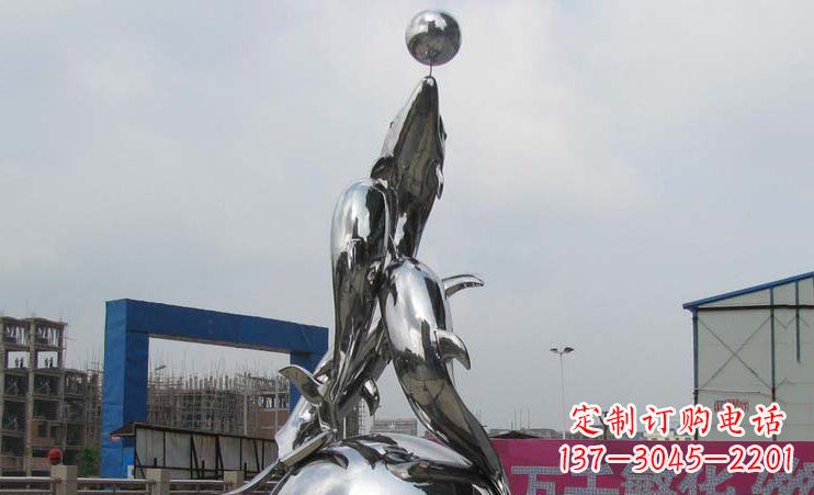 济南不锈钢海豚雕塑海洋之美的象征
