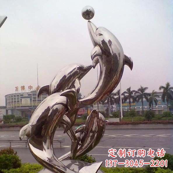 济南不锈钢海豚雕塑艺术之美