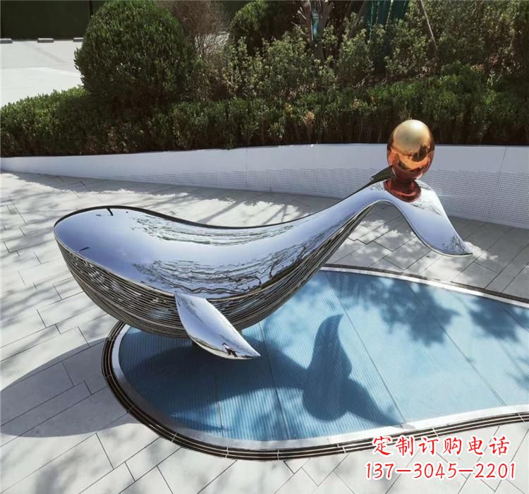 济南不锈钢海豚精美的雕塑作品