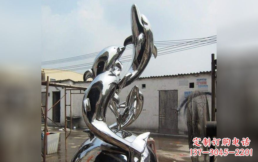 济南海豚之美——不锈钢海豚雕塑