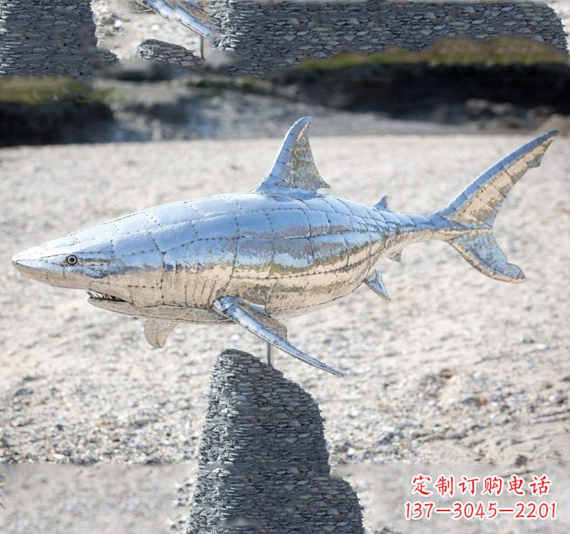 济南不锈钢海洋公园鲨鱼雕塑