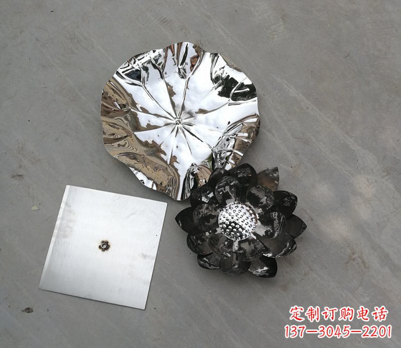 济南不锈钢荷花荷叶公园雕塑
