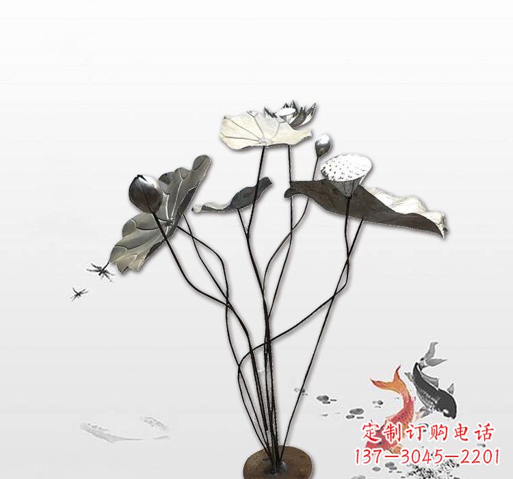 济南不锈钢荷叶雕塑艺术的精美结合