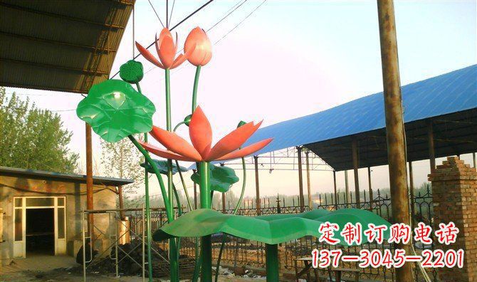济南不锈钢荷花荷叶景观雕塑