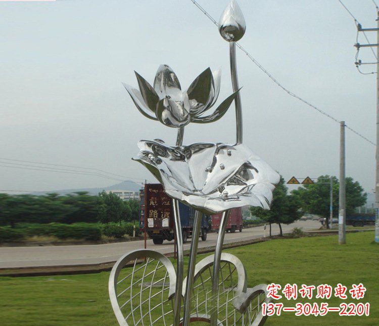 济南精美不锈钢荷叶雕塑