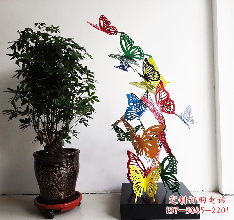 济南不锈钢蝴蝶雕塑精美的艺术品