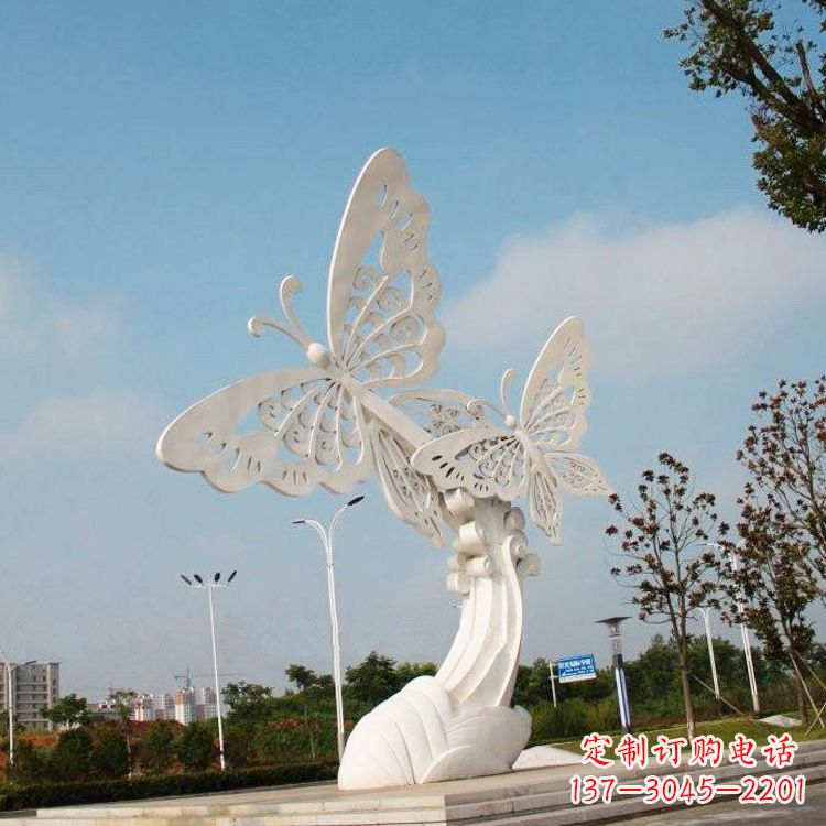 济南不锈钢蝴蝶雕塑——美丽传递自然之美