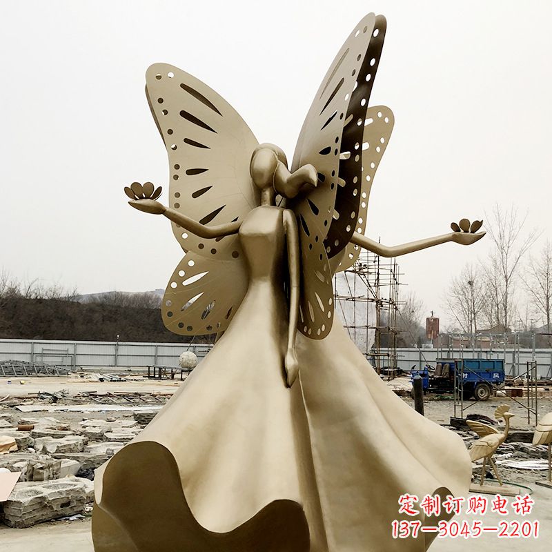 济南不锈钢蝴蝶少女艺术与美的完美结合