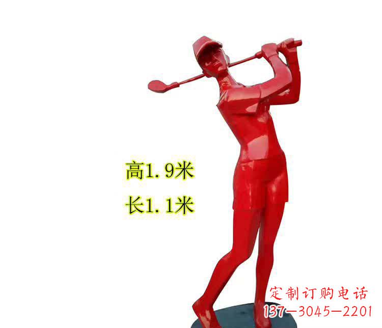 济南不锈钢制作的高尔夫球运动雕塑