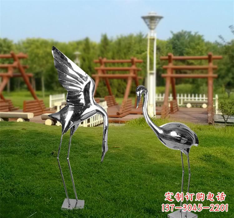 济南不锈钢户外仙鹤雕塑
