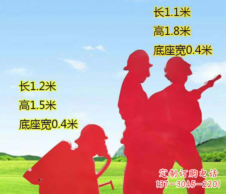 济南表彰消防英雄——不锈钢消防员人物雕塑