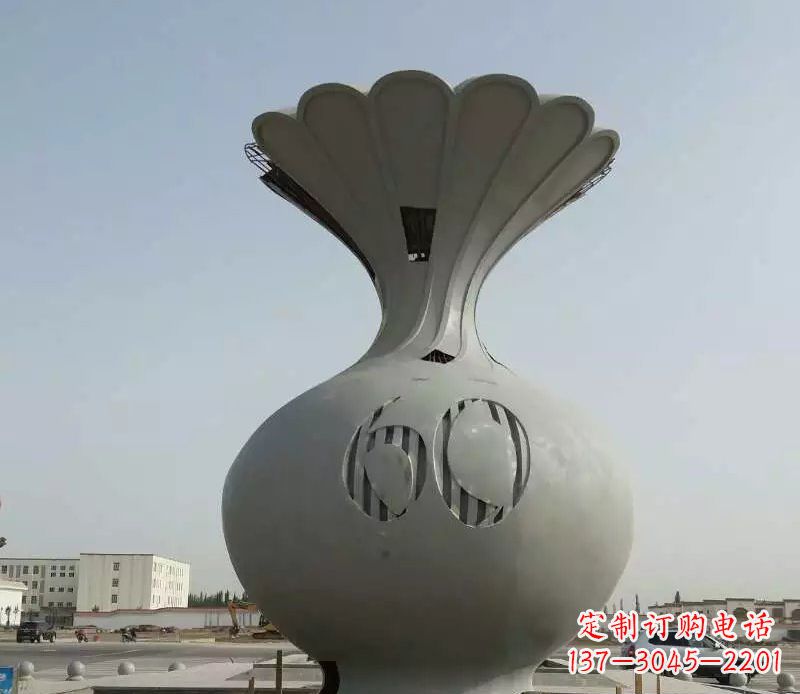 济南精美不锈钢花篮雕塑