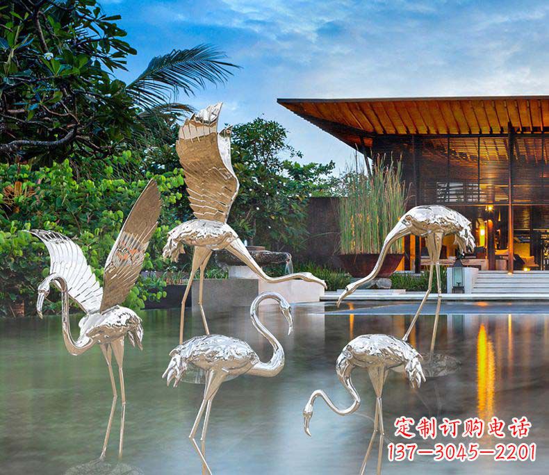 济南精美不锈钢火烈鸟雕塑