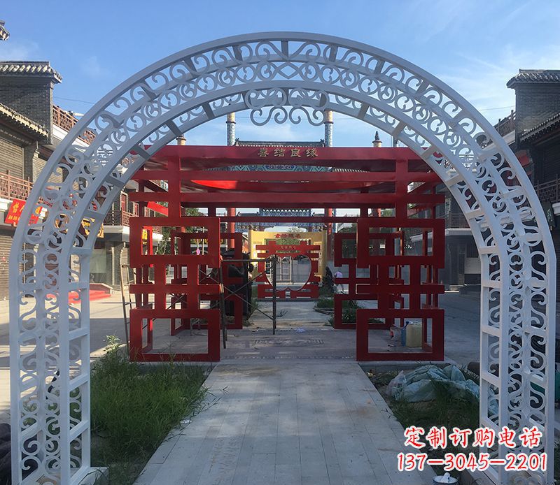济南不锈钢剪影拱门雕塑