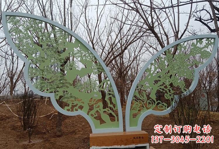 济南不锈钢剪纸蝴蝶翅膀雕塑