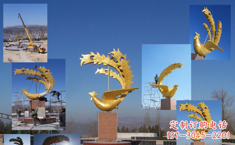 济南凤凰金色雕塑——展现凤凰之美