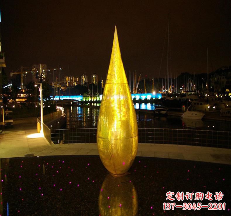济南不锈钢水滴雕塑给环境带来美丽