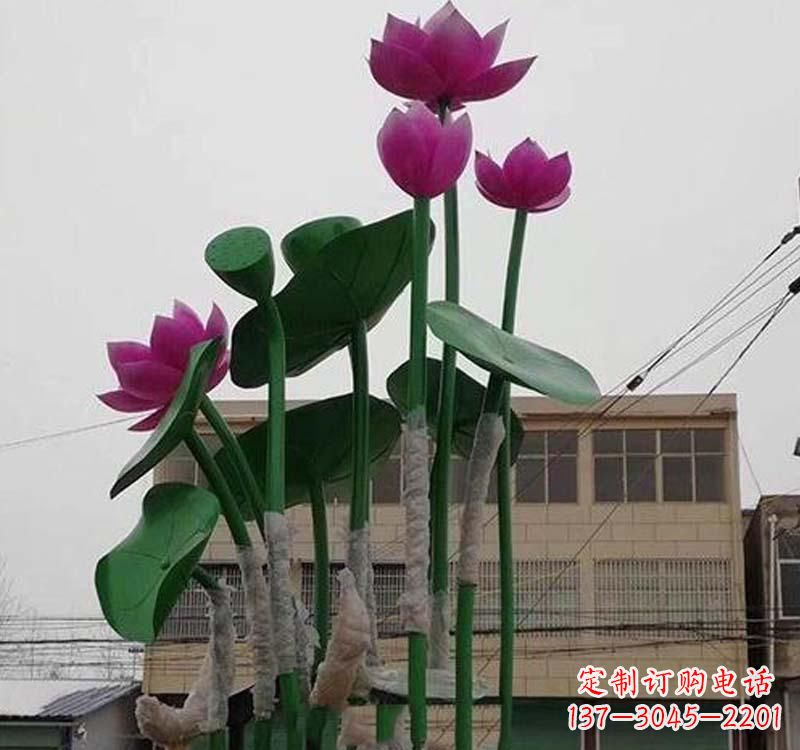 济南不锈钢景区荷花雕塑