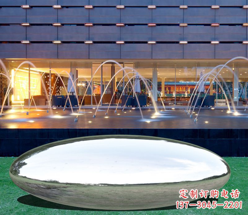 济南不锈钢镜面鹅卵石雕塑