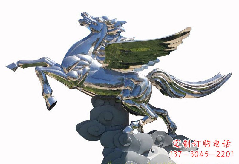 济南不锈钢镜面飞马雕塑