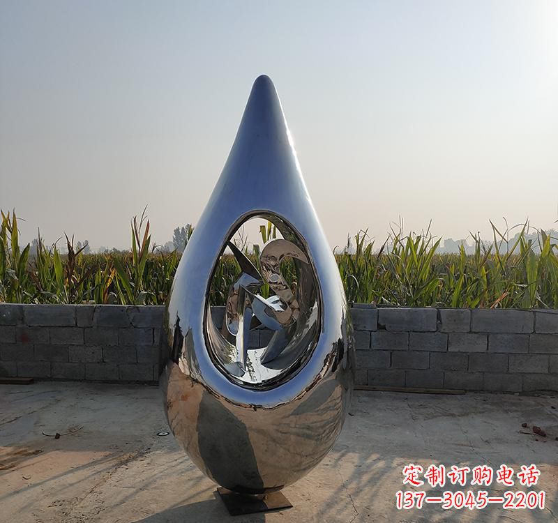 济南不锈钢水滴雕塑展现自然之美
