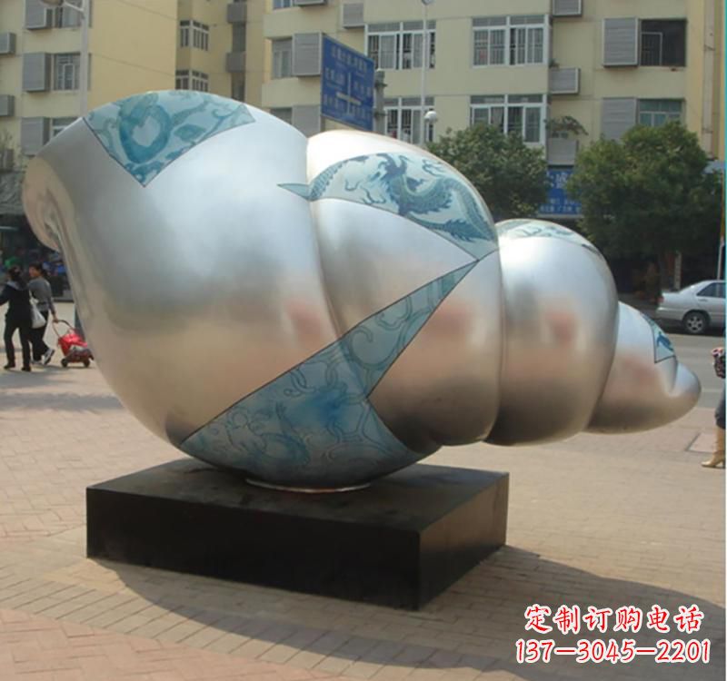 济南不锈钢海螺雕塑艺术的精美融合