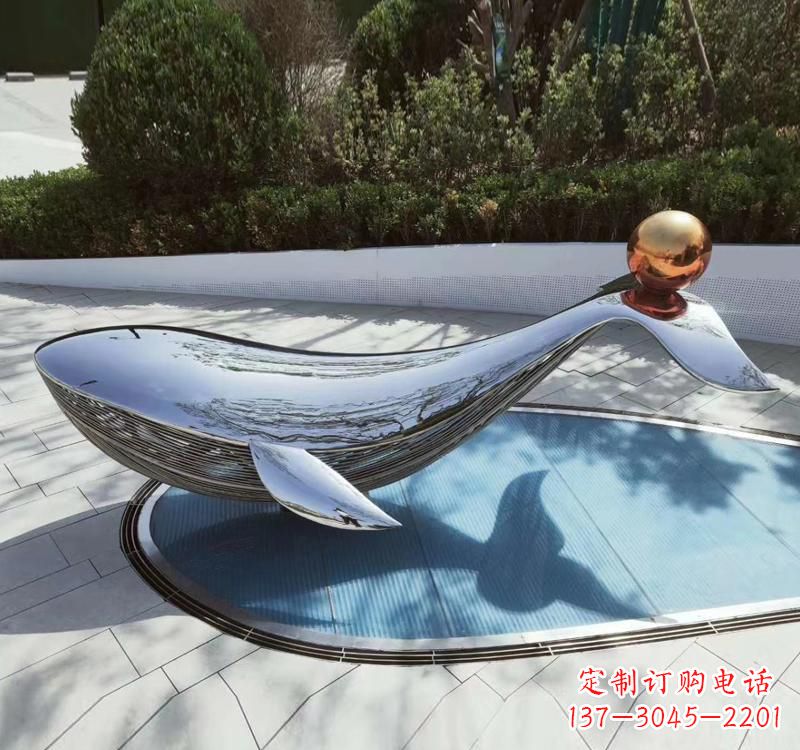 济南不锈钢海豚雕塑精美而优雅