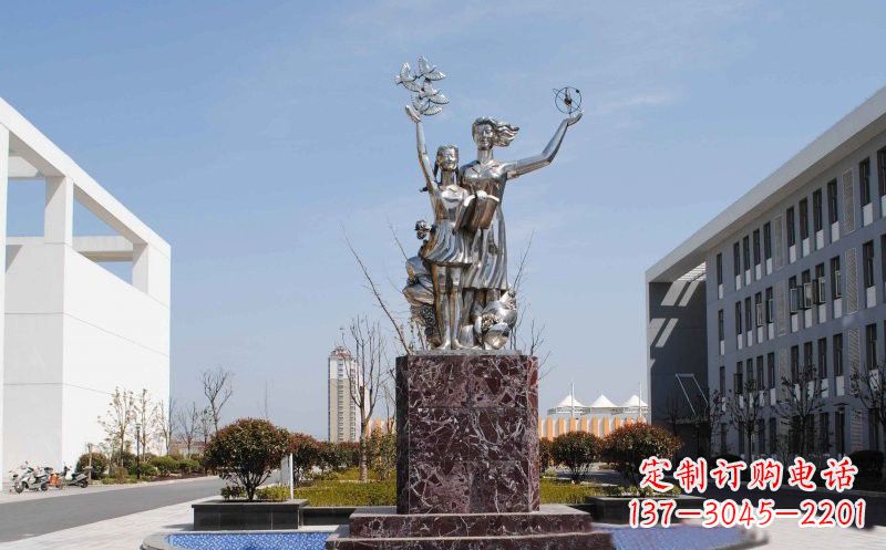 济南不锈钢学生雕塑——记录学生成长的精美艺术品
